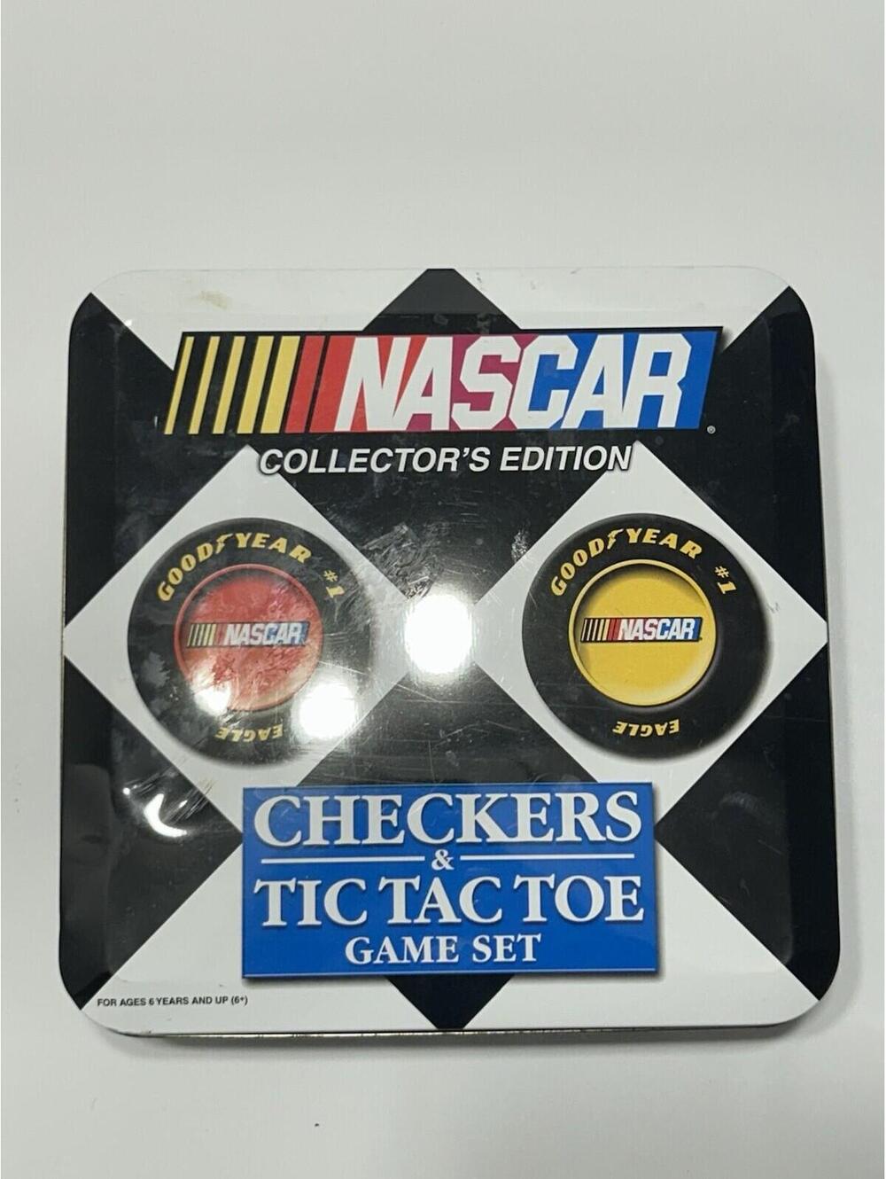 NASCAR Collectors Edition Checkers Game Set Metal Tin Unisex